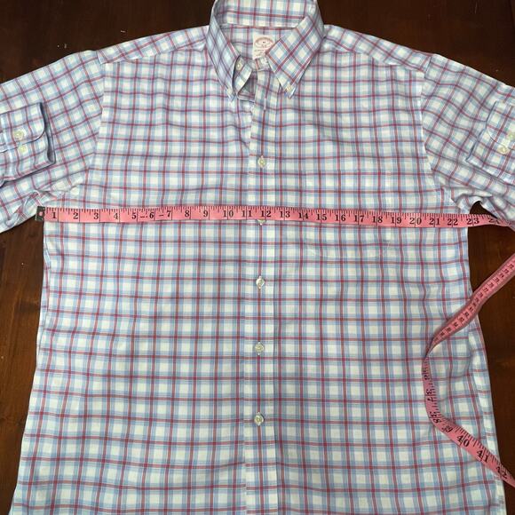 Brooks Brothers 346 Blue Red White Plaid Button Down The Original Polo M Shirt - Picture 4 of 5